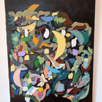 Painting titled "Big Bang et coeur" by Jean Kauffmann, Original Artwork, Acrylic