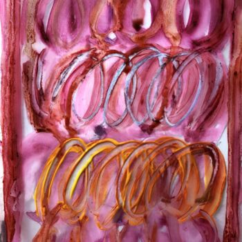 Painting titled "Lignes de boucles" by Nicole Grenot, Original Artwork, Acrylic
