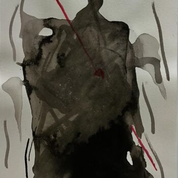 Drawing titled "Blessure" by Nicole Grenot, Original Artwork, Ink