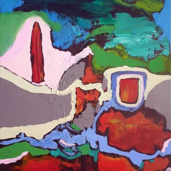 Ζωγραφική με τίτλο "Paysage abstrait" από Philippe Abril, Αυθεντικά έργα τέχνης, Ακρυλικό
