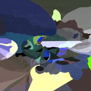 Drawing titled "Paysage centripète-…" by Nicolas Bralet, Original Artwork, Analog Print