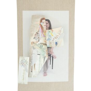 Peinture intitulée "Ae-la Coccyiote met…" par Cathy Cocat, Œuvre d'art originale, Tissu