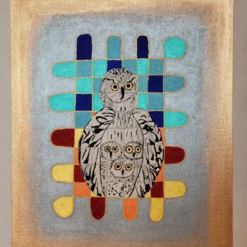 Peinture intitulée "Mère poule" par Laurent  Taillebois, Œuvre d'art originale, Acrylique