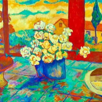 Painting titled "Le bouquet de  St J…" by Jacques Metairie, Original Artwork, Oil