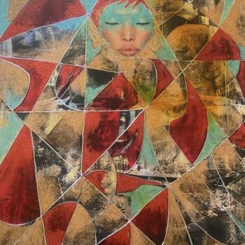 Collages titled "The face " by Marc Orage , Original Artwork, Acrylic