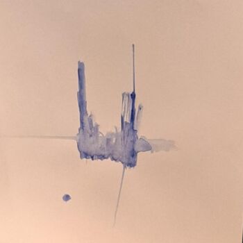 Peinture intitulée "Bleu 1" par Jean Marc Bramy, Œuvre d'art originale, Aquarelle