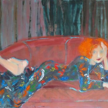Painting titled "Mon petit canapé" by Ludmila Ternano Dolgova, Original Artwork, Oil