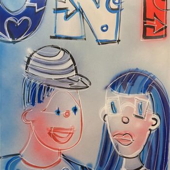 Painting titled "UNITED" by Yako, Original Artwork, Acrylic