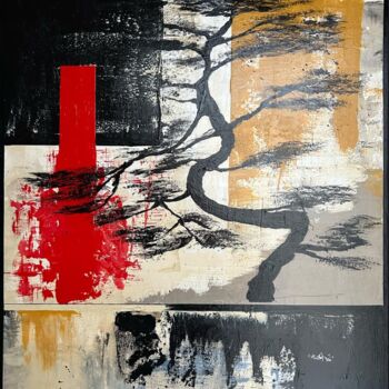 Painting titled "SAKURA" by Stephanie Legere, Original Artwork, Acrylic