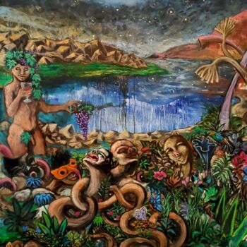 Painting titled "Fonte des neiges" by Judith Latino, Original Artwork, Oil