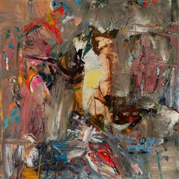 Painting titled "AU CAVEAU" by Cy Pavel, Original Artwork, Acrylic