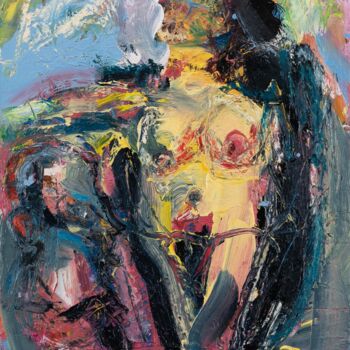 Painting titled "DUO MA NON TROPPO" by Cy Pavel, Original Artwork, Oil