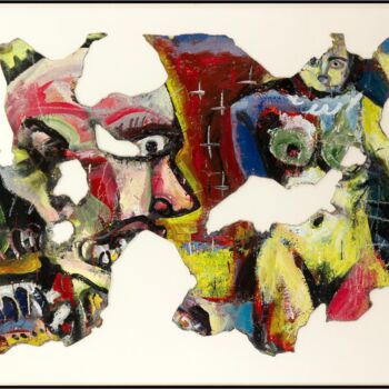 Painting titled "ANTIGONE-ET-CRÉON…" by Cy Pavel, Original Artwork, Oil