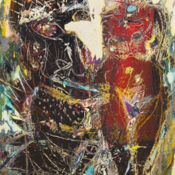 Painting titled "VENUS AU PETIT SATY…" by Cy Pavel, Original Artwork, Oil