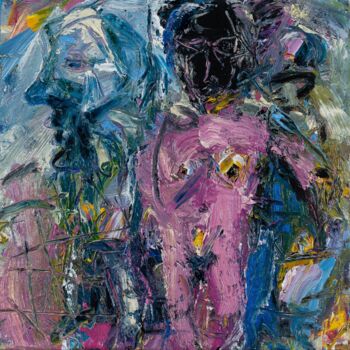 Painting titled "DUO SECRET     ( sé…" by Cy Pavel, Original Artwork, Acrylic