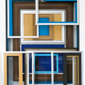 Collages intitulée "MSM 002" par Omar Piñol, Œuvre d'art originale, Collages Monté sur Châssis en bois