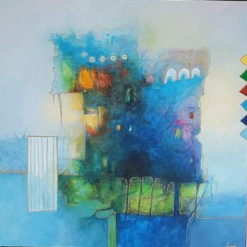Pintura intitulada "“Émergence lumineus…" por Mariame Larour, Obras de arte originais, Acrílico Montado em Armação em madeira