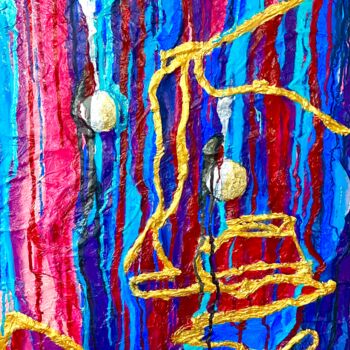 Painting titled "Following our path…" by Nathalie Morin, Original Artwork, Acrylic Mounted on Wood Stretcher frame