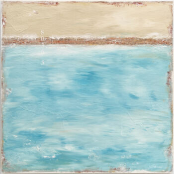 Schilderij getiteld "Peaceful Bay" door Sabina D'Antonio, Origineel Kunstwerk, Acryl Gemonteerd op Frame voor houten brancard