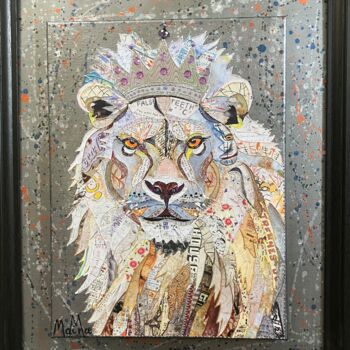 Collages titled "The King" by Moira Mcainsh, Original Artwork, Collages Mounted on Wood Stretcher frame