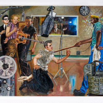 Peinture intitulée "The Knighting" par Marcos Carrasquer, Œuvre d'art originale, Huile