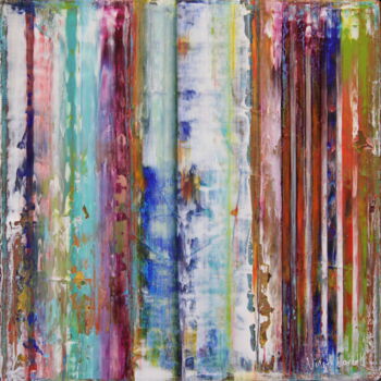 Painting titled "Verticool XIII" by Vinet-Larente, Original Artwork, Acrylic Mounted on Wood Stretcher frame