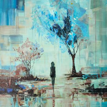 Painting titled "The Path Only I See" by Annawed, Original Artwork, Acrylic Mounted on Wood Stretcher frame