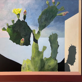 Peinture intitulée "Cactus/Horizon" par Olivier Morel Pellen, Œuvre d'art originale, Acrylique Monté sur Châssis en bois