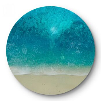 Pittura intitolato "Round Ocean #101" da Ana Hefco, Opera d'arte originale, Acrilico Montato su Pannello di legno