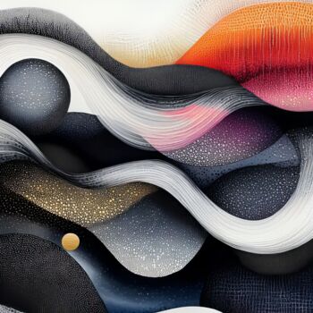Digitale Kunst mit dem Titel "Cosmic Currents" von Amanda Moore, Original-Kunstwerk, KI-generiertes Bild