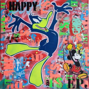Painting titled "Happy" by Philippe Euger, Original Artwork, Spray paint