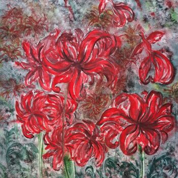 Malerei mit dem Titel "Petals of wings" von Yana Bila, Original-Kunstwerk, Aquarell