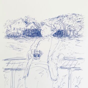 Disegno intitolato "Mid-day." da Victoria General, Opera d'arte originale, Biro