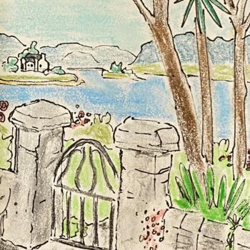 Painting titled "entrée de jardin cô…" by Frob, Original Artwork, Acrylic