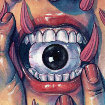 Pintura titulada "Frustración" por Roselin Estephanía, Obra de arte original, Acuarela