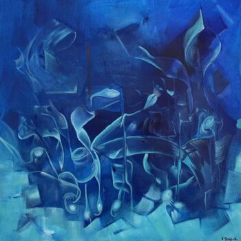 Pittura intitolato "Profondeur" da Véronique Denis, Opera d'arte originale, Acrilico Montato su Telaio per barella in legno