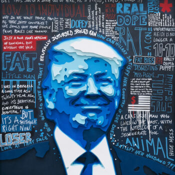 Peinture intitulée "Make America Hate A…" par Didwee, Œuvre d'art originale, Acrylique Monté sur Panneau de bois