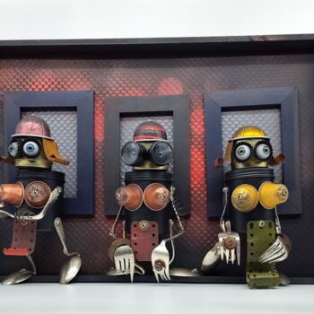 Sculpture titled "alike a women's fas…" by Branimir Misic, Original Artwork, Metals Mounted on Wood Panel