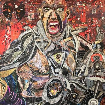 Collages titled "Mad Men IV" by Moira Mcainsh, Original Artwork, Acrylic Mounted on Wood Stretcher frame