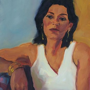 Peinture intitulée "La fille des îles" par Karine Lemoine, Œuvre d'art originale