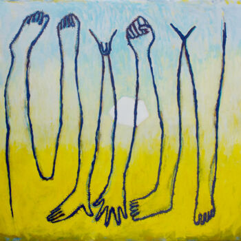 Painting titled "Profetas 2" by Jesus Tejedor, Original Artwork, Acrylic Mounted on Wood Stretcher frame