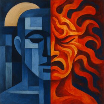 Artes digitais intitulada "Face of Opposition" por Alberto Capitani, Obras de arte originais, Imagem gerada por IA