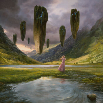 Schilderij getiteld "Summoning Of The St…" door Christophe Vacher, Origineel Kunstwerk, Olie