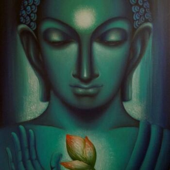 Pintura intitulada "The Divine Soul" por Madhumita Bhattacharya, Obras de arte originais, Óleo