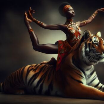"danse avec un tigre…" başlıklı Dijital Sanat Francoise Chopin tarafından, Orijinal sanat, Dijital Resim