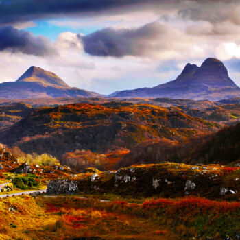 Photography titled "Assynt, Sutherland,…" by Peter Watson, Original Artwork, Digital Photography Mounted on Wood Stretcher f…