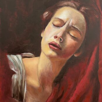 Painting titled "PIETA" by Isabelle Scheidt, Original Artwork, Oil Mounted on artwork_cat.