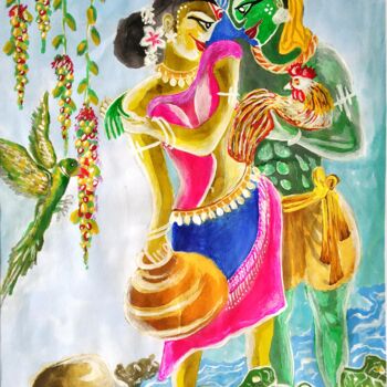 Peinture intitulée "Abimanini 2" par Kishore Bishoi, Œuvre d'art originale, Acrylique