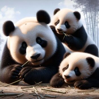 Arts numériques intitulée "panda 1" par Francoise Chopin, Œuvre d'art originale, Image générée par l'IA