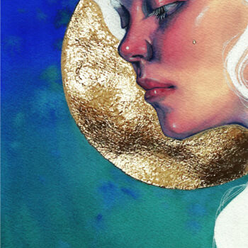 Pintura titulada "Allá" por Roselin Estephanía, Obra de arte original, Acuarela